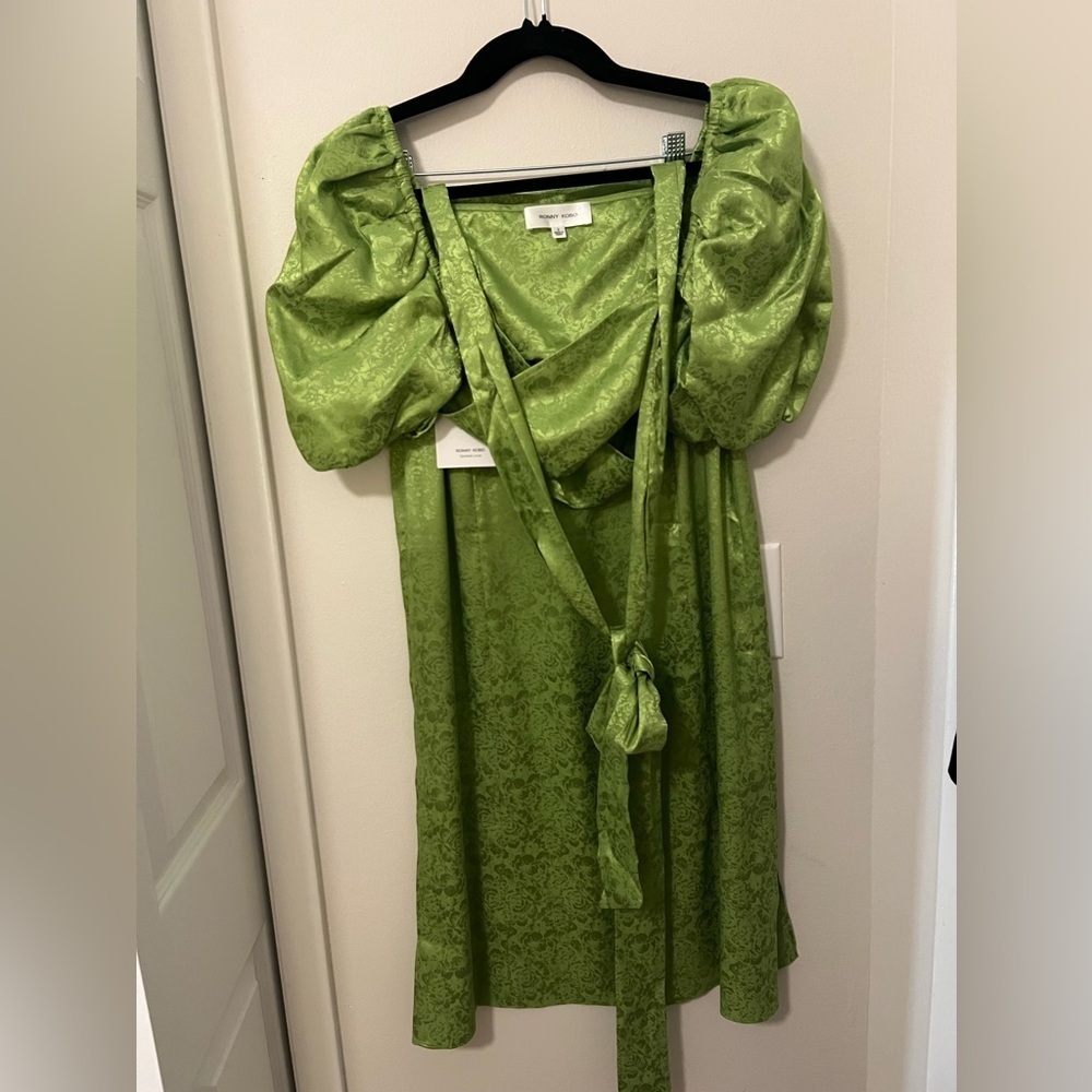 SET Ronny Kobo NWT Green Zano top & Marlo Maxi High Slit Skirt Set ($706) SMALL - Picture 2 of 9